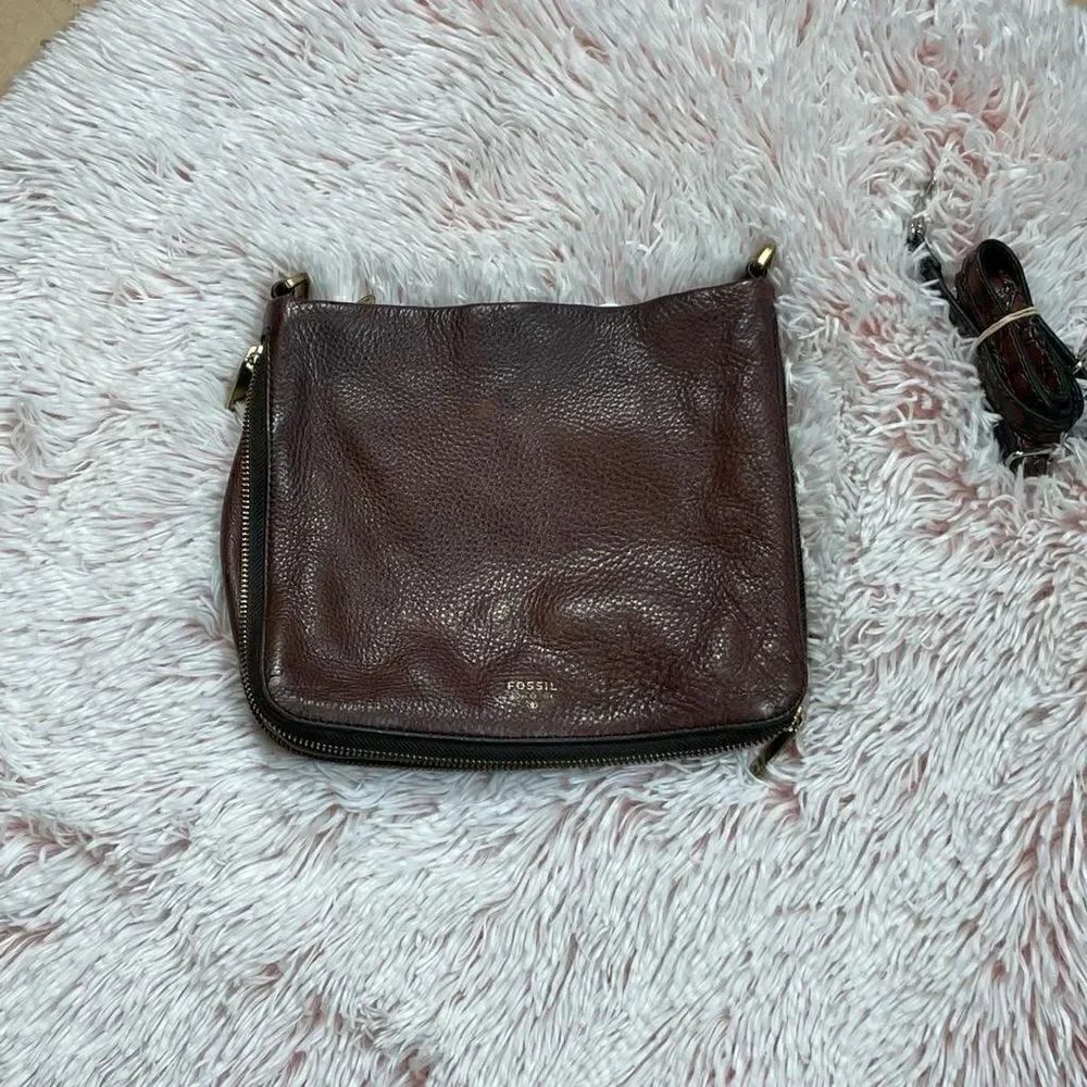 Fossil Brown Leather Crossbody